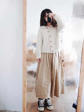 「アイテム（タイツ/ストッキング、ブルー系）」を使った、Azureさん（レディース・161cm）の秋コーディネート