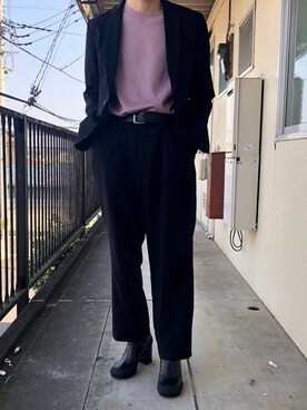 「RANDOM IDENTITIES（ランダムアイデンティティーズ）のアイテム（ブーツ）」を使った、HARUKIさん（メンズ・167cm）の春コーディネート
