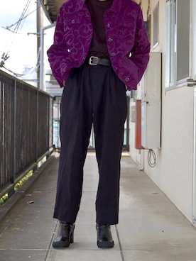 「RANDOM IDENTITIES（ランダムアイデンティティーズ）のアイテム（ブーツ）」を使った、HARUKIさん（メンズ・167cm）の春コーディネート