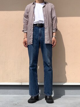 「RANDOM IDENTITIES（ランダムアイデンティティーズ）のアイテム（ブーツ）」を使った、HARUKIさん（メンズ・167cm）の春コーディネート