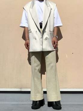 「RANDOM IDENTITIES（ランダムアイデンティティーズ）のアイテム（ブーツ）」を使った、HARUKIさん（メンズ・167cm）の夏コーディネート