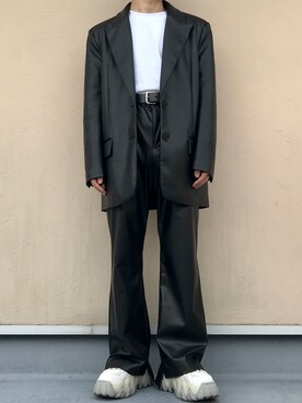 「RYO TAKASHIMA（リョウタカシマ）のアイテム（スラックス）」を使った、HARUKIさん（メンズ・167cm）の秋コーディネート