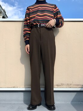 「JW Anderson（ジェイダブリューアンダーソン）のアイテム（ニット/セーター）」を使った、HARUKIさん（メンズ・167cm）の秋コーディネート