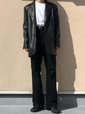 「RANDOM IDENTITIES（ランダムアイデンティティーズ）のアイテム（シューズ）」を使った、HARUKIさん（メンズ・167cm）の冬コーディネート