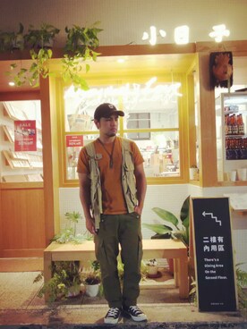 「plain-me（プレインミー）のアイテム（ベスト）」を使った、daiseitaさん（メンズ・164cm）の秋コーディネート