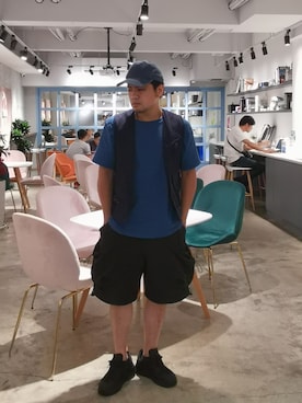 「blue」｜「アイテム（キャップ）」を使った、daiseitaさん（メンズ・164cm）の秋コーディネート