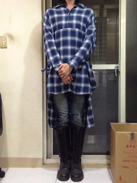 「XERO（ゼロ）のアイテム」を使った、Su Wei-Hsiangさん（メンズ・188cm）の冬コーディネート