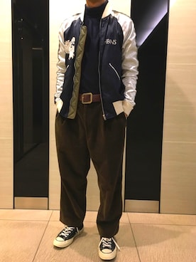 「HBNS（ハバノス）のアイテム（その他アウター）」を使った、NaoMakiさん（レディース・156cm）の冬コーディネート