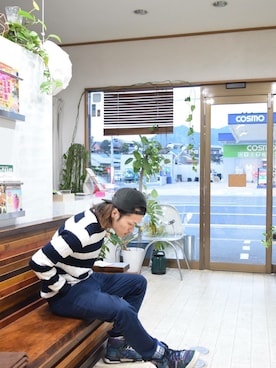 「BEAMS T（ビームスティー）のアイテム（キャップ）」を使った、上水流（弟）さん（メンズ・171cm）の冬コーディネート