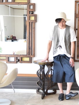 「JOURNAL STANDARD（ジャーナルスタンダード）のアイテム（アクセサリー）」を使った、上水流（弟）さん（メンズ・171cm）の夏コーディネート