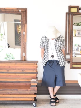 「JOURNAL STANDARD（ジャーナルスタンダード）のアイテム（アクセサリー）」を使った、上水流（弟）さん（メンズ・171cm）の夏コーディネート