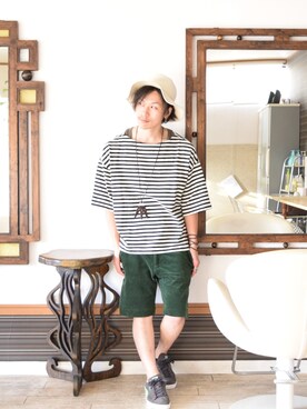 「JOURNAL STANDARD（ジャーナルスタンダード）のアイテム（アクセサリー）」を使った、上水流（弟）さん（メンズ・171cm）の秋コーディネート