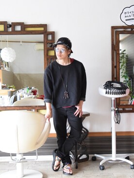 「JOURNAL STANDARD（ジャーナルスタンダード）のアイテム（アクセサリー）」を使った、上水流（弟）さん（メンズ・171cm）の春コーディネート