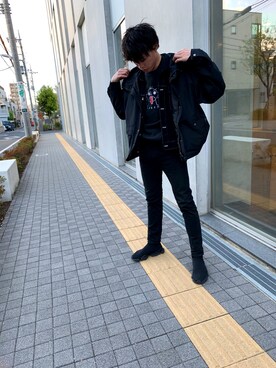 「ANDERSSON BELL（アンダースンベル）のアイテム（ミリタリージャケット）」を使った、$HUnnnさん（メンズ・178cm）の春コーディネート
