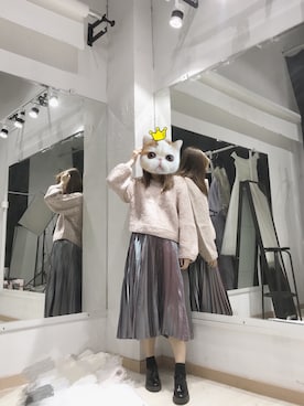 「Supreme.La.La.（シュープリームララ）のアイテム（ニット/セーター）」を使った、i_am叶太さん（レディース・160cm）の秋コーディネート