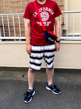 「FIRST DOWN（ファーストダウン）のアイテム（その他パンツ）」を使った、テリーさん（メンズ・178cm）の夏コーディネート