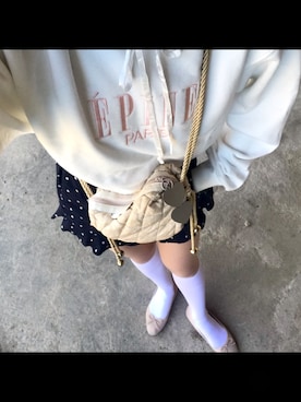 「ぺプラムトップス」｜「アイテム（スウェット）」を使った、a yaさん（レディース・161cm）の冬コーディネート