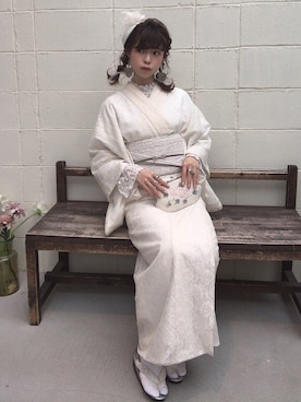 「春カラー」｜「アイテム（水着/着物・浴衣）」を使った、a yaさん（レディース・161cm）の春コーディネート