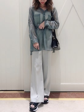 「へザー」｜「アイテム（ハンドバッグ）」を使った、Ayamiさん（レディース・158cm）の春コーディネート