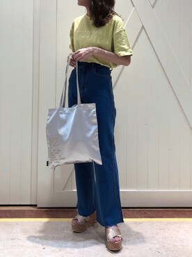 「へザー」｜「アイテム（トートバッグ）」を使った、Ayamiさん（レディース・158cm）の春コーディネート