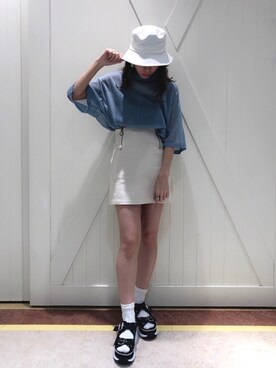 「へザー」｜「アイテム（帽子）」を使った、Ayamiさん（レディース・158cm）の春コーディネート
