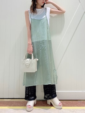 「へザー」｜「アイテム（キャミソール）」を使った、Ayamiさん（レディース・158cm）の夏コーディネート
