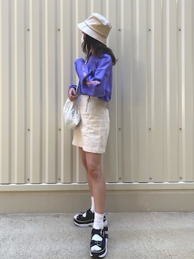 「へザー」｜「アイテム（帽子）」を使った、Ayamiさん（レディース・158cm）の夏コーディネート
