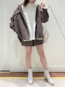 「Heather（ヘザー）のアイテム（その他アウター）」を使った、Ayamiさん（レディース・158cm）の秋コーディネート