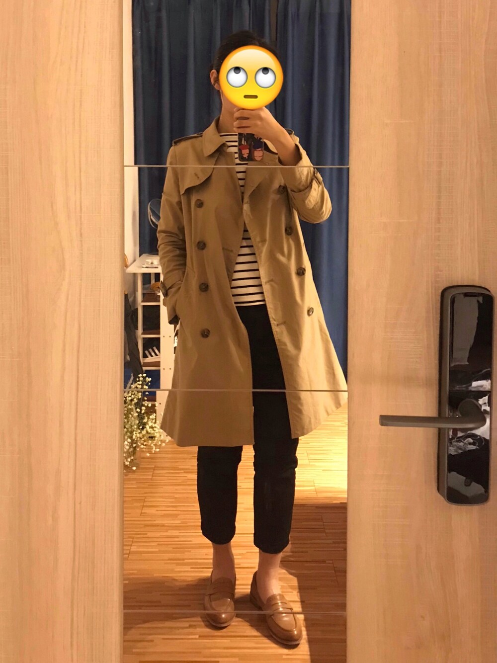 「working style、MUJI、ootd」｜「無印良品のアイテム（チノパンツ、ブラック系）」を使った、Clairekkさん（レディース・170cm）の冬コーディネートの1枚目の写真
