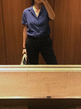 「blue」｜「アイテム（チノパンツ）」を使った、Clairekkさん（レディース・170cm）の秋コーディネート