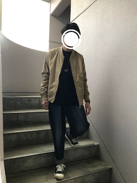 「平成最後のWEARISTAセンバツ」｜「アイテム（MA-1）」を使った、西鼠さん（メンズ・161cm）の春コーディネート