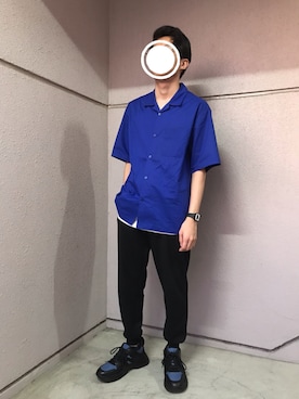 「大学生」｜西鼠さん（メンズ・161cm）の夏コーディネート