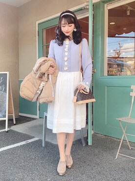 「STRAWBERRY-FIELDS（ストロベリーフィールズ）のアイテム（シューズ）」を使った、୨୧かとこ୨୧さん（レディース・155cm）の冬コーディネート