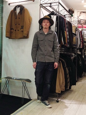 「RADIALL（ラディアル）のアイテム」を使った、STORAGESTOREさん（メンズ・177cm）の冬コーディネート