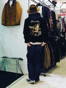 「RADIALL（ラディアル）のアイテム」を使った、STORAGESTOREさん（メンズ・177cm）の冬コーディネート