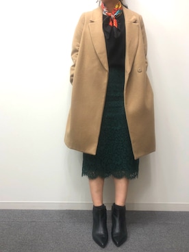 「レーススカート」｜「アイテム（財布/小物）」を使った、Ayaさん（レディース・158cm）の秋コーディネート