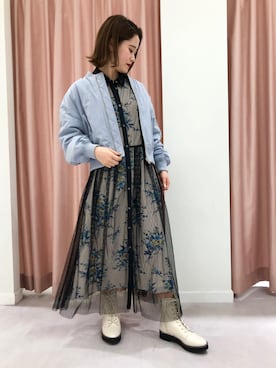 「JILL STUART（ジルスチュアート）のアイテム（ブルゾン）」を使った、Naoさん（レディース・156cm）の春コーディネート