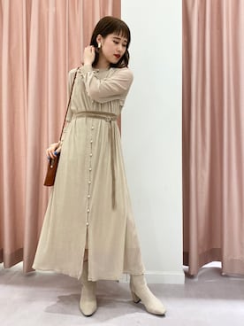 「JILL STUART（ジルスチュアート）のアイテム（シャツワンピース）」を使った、Naoさん（レディース・156cm）の秋コーディネート