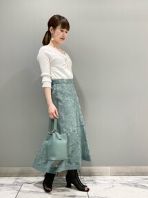 【未使用】ジルスチュアート　田中みな実　セシィーレーススカート　総レース　ロング 未使用】ジルスチュアート 田中みな実 セシィーレーススカート