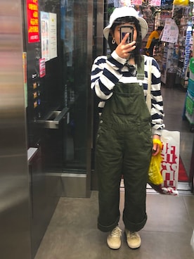 「Right-on（ライトオン）のアイテム（オールインワン・サロペット）」を使った、miiiiku1203さん（レディース・153cm）の冬コーディネート