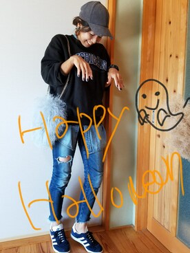 「wearhalloween2017」｜「アイテム（キャップ）」を使った、ぷっちょ☆さん（レディース・156cm）の秋コーディネート