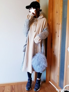 「コーデュロイキャップ」｜ぷっちょ☆さん（レディース・156cm）の冬コーディネート