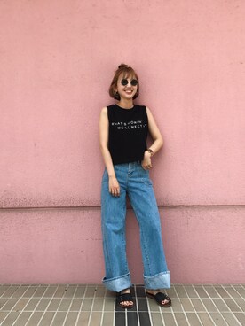 「730（ナナサンマル）のアイテム」を使った、yolmiさん（レディース・158cm）の夏コーディネート