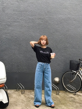 「730（ナナサンマル）のアイテム」を使った、yolmiさん（レディース・158cm）の夏コーディネート