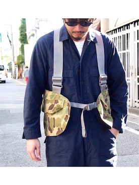 「2018ss」｜「アイテム（オールインワン・サロペット）」を使った、Keisuke Oshiroさん（メンズ・180cm）の冬コーディネート