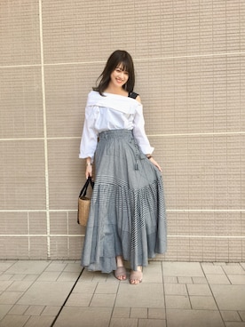 「sara mallika（サラ マリカ）のアイテム（スカート）」を使った、miuさん（レディース・159cm）の春コーディネート