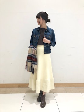 「URBAN RESEARCH ROSSO」｜「アイテム（デニムジャケット）」を使った、miuさん（レディース・159cm）の秋コーディネート