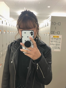 「dazzlin（ダズリン）のアイテム（ライダースジャケット）」を使った、れいなさん（レディース・158cm）の秋コーディネート