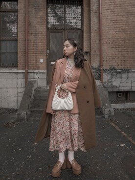 「西裝外套」｜「アイテム（ダッフルコート）」を使った、21貳咿@hsuan. jpgさん（レディース・160cm）の冬コーディネート