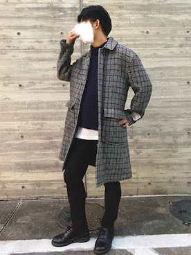 「アイテム（タンクトップ）」を使った、たけんぽさん（メンズ・172cm）の冬コーディネート